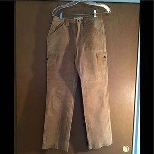 Genuine Suede! Fun suede jeans,soft & pliable. Tan